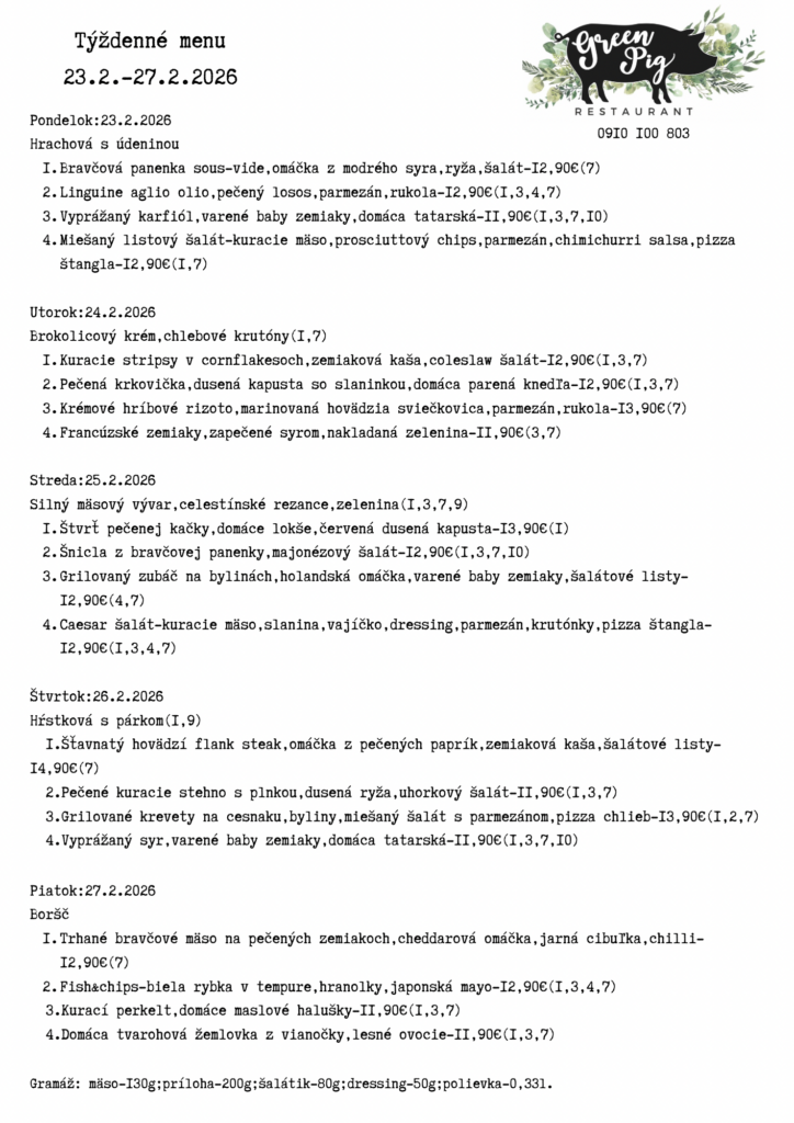 Denne menu – Greenpig