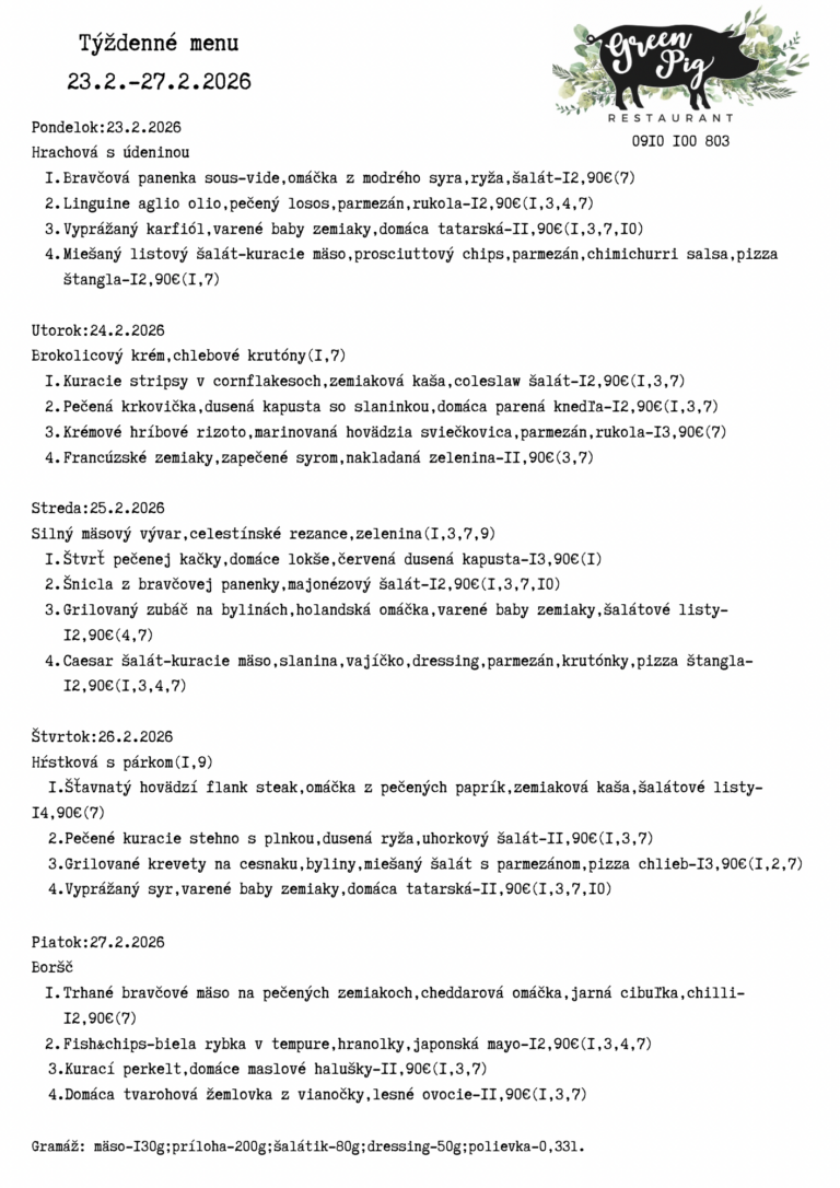 Denne menu – Greenpig